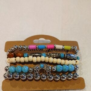 Colorful Beaded Bracelet Set Of 5